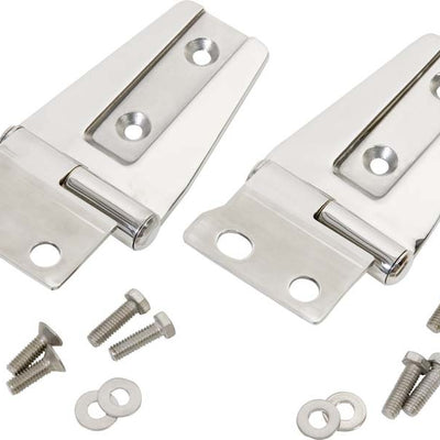 Kentrol 07-18 Jeep Wrangler JK Hood Hinge Pair - Polished Silver