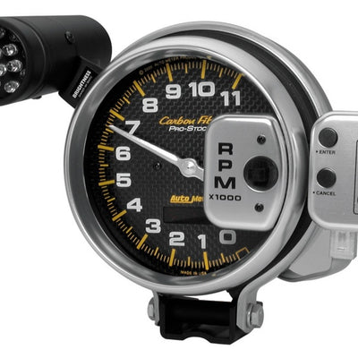 Autometer Carbon Fiber 5 inch 11000 RPM ProStock/Memory Tachometer