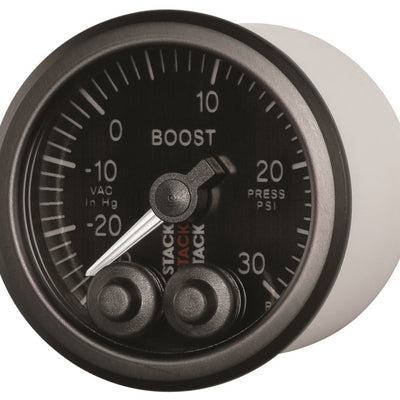 Autometer Stack Instruments 52mm -30INHG To +30PSI Pro Control Boost Pressure Gauge - Black