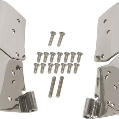 Kentrol 97-06 Jeep Wrangler TJ Windshield Hinge Pair - Polished Silver