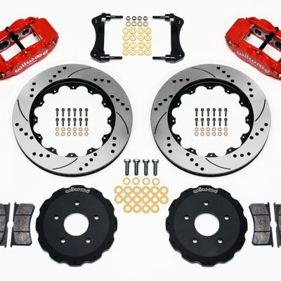 Wilwood Narrow Superlite 6R Front Hat Kit 14.00in Drill Red Backdraft Cobra (BMW E36 Based)