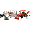 New Ray Toys Kubota Tractor with Figurine, Animals and Fence/ Scale - 1:18