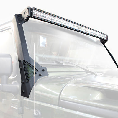 Go Rhino 07-18 Jeep Wrangler JK/JKU (Ex Mjve/392/4xe) Windshield Light Bar Mount Brkt - 50in Sgl Row