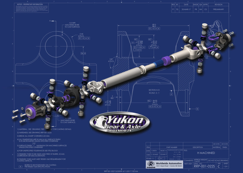 Yukon Gear Performance Front Driveshaft HD for 2018 Jeep Rubicon 4 Door Manual