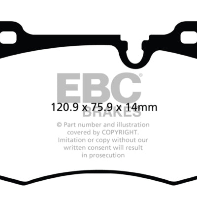 EBC 09-14 Mini Hardtop 1.6 Turbo J.C Works Redstuff Front Brake Pads
