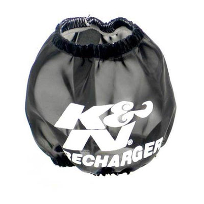 K&N Universal PreCharger Round Tapered Air Filter Wrap Black 3in Base ID x 2in Top ID x 3in H