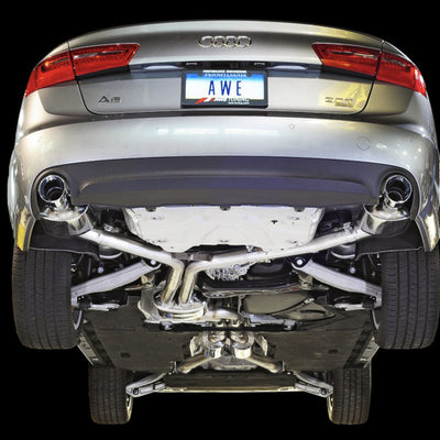 AWE Tuning Audi C7 A6 3.0T Touring Edition Exhaust - Dual Outlet Chrome Silver Tips