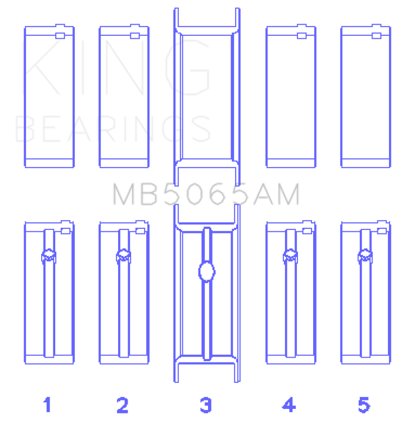 King Engine Bearings Chrysler/Mitsubishi 122ci 2.0L (Size 0.25) Main Bearing Set