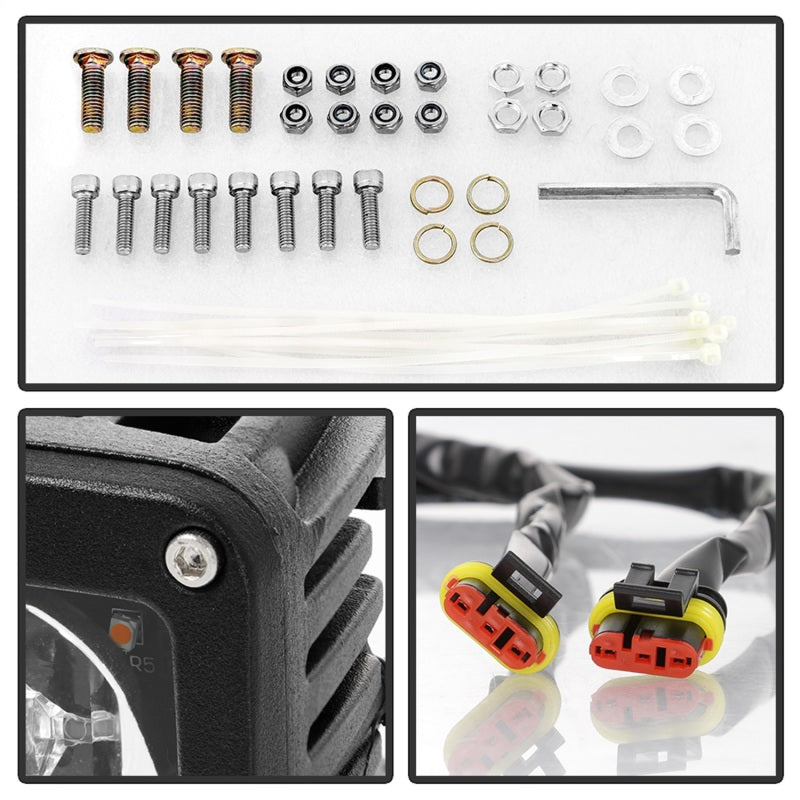 Spyder Dodge Ram 2013-2018 1500 Only Full LED Fog Lights W/Bracket and Universal Switch- Clear