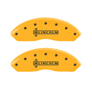 MGP 4 Caliper Covers Engraved Front Lincoln Rear Star Logo Yellow Finish Black Char 2005 Lincoln LS