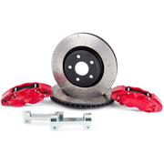 Alcon 2007+ Jeep JK w/ 5x5.5in Hub 357x32mm Rotor 4-Piston Red Calipers Front Brake Upgrade Kit