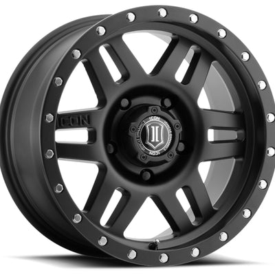 ICON Six Speed 17x8.5 6x135 6mm Offset 5in BS 94mm Bore Satin Black Wheel