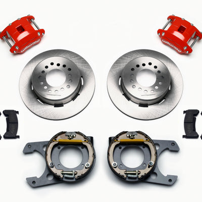 Wilwood D154 P/S Park Brake Kit Red Chevy C-10 2.42 Offset 5-lug