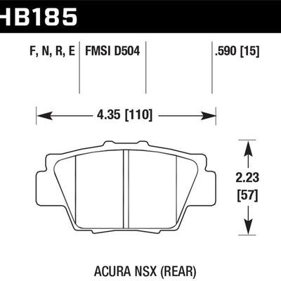 Hawk HPS 5.0 Street Brake Pads - Rear