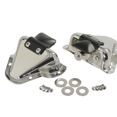 Kentrol 81-95 Jeep CJ/Wrangler YJ Interior Door Latch Brackets Pair - Polished Silver