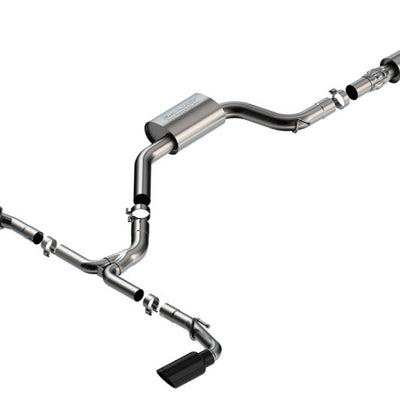 Borla 22-23 Volkswagen Golf GTI 2.0L AT/MT 3inch S-Type Cat-Back Exhaust - 4in Black Chrome Tips