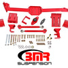 BMR 05-14 S197 Mustang Body Mount Watts Link Rod End/Poly w/ Adj. Axle Clamps - Red