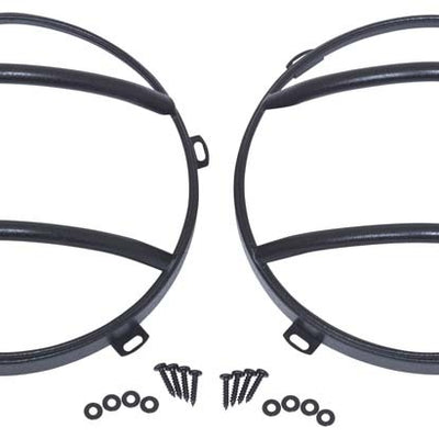 Kentrol 07-18 Jeep Wrangler JK Euro Headlight Guards Pair - Textured Black