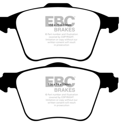 EBC 03-09 Volvo XC90 2.9 Twin Turbo Greenstuff Front Brake Pads