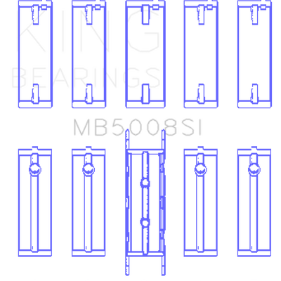 King Engine Bearings Performance Ford ZETEC 1.6L/1.8L/2.0L Main Race Bearing Set
