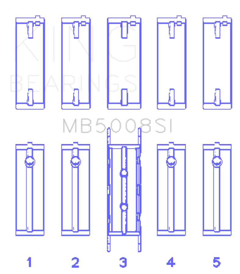 King Engine Bearings Performance Ford ZETEC 1.6L/1.8L/2.0L Main Race Bearing Set