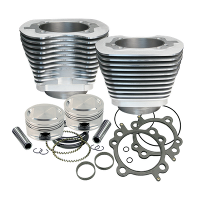 S&S Cycle 1999+ BT Replacement 3-7/8in Bore Cylinder & Piston Kit For S&S 95in Big Bore Kit - Silver