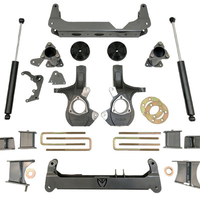 MaxTrac 14-18 GM K1500 4WD w/Stamped Steel Susp. (Non Magneride) 7in/7in MaxPro Spindle Lift Kit