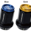 Project Kics Kyokugen Lug Nut Set (20) 12x1.50 Black Aluminum w/Gold Cap