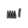 Wheel Mate Muteki HR38 Open End Lug Nuts 12x1.25 Black Chrome / Red Ring