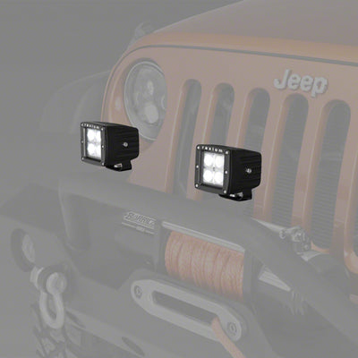 Raxiom 3-In Square 4-LED Off Road Light Flood Beam Universal (Some Adaptation May Be Required)