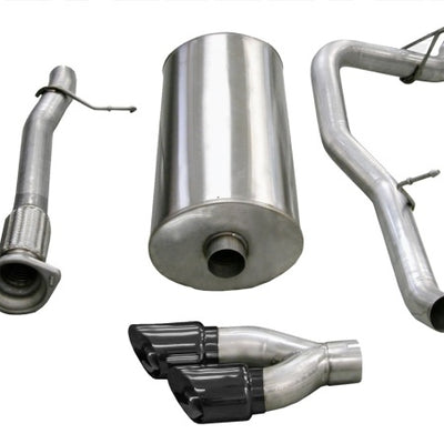 Corsa 2007-2010 Cadillac Escalade 6.2L V8 3in Cat-Back Single Side w Twin 4in Black Pro-Series Tips