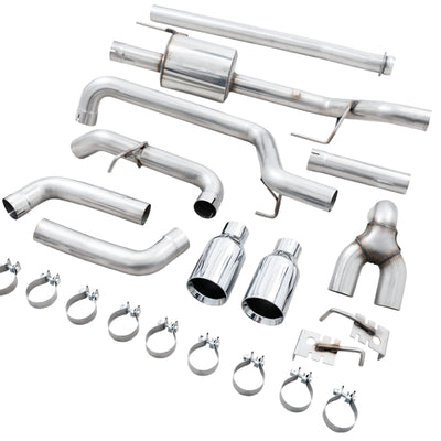 AWE 0FG 21+ Ford F150 Dual Split Rear Exhaust - 5in Chrome Silver Tips