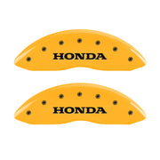 MGP 4 Caliper Covers Engraved Front Honda Engraved Rear Pilot/2015 Yellow finish black ch