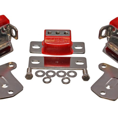 Energy Suspension 67-72 Chevrolet Camaro Red Motor and Transmission Mounts; Chrome Finish