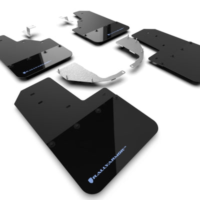 Rally Armor 21-25 Ford Bronco (Steel Bmpr - NO Rptr/Sprt - NO RR/RB) Blk Mud Flap w/Area Blue Logo