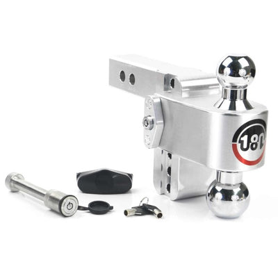 Weigh Safe 180 Hitch 4in Drop Hitch & 2in Shank (10K/12.5K GTWR) w/WS05 - Aluminum