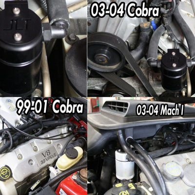 J&L 99-04 Ford Mustang SVT Cobra Driver Side Oil Separator 3.0 - Black Anodized