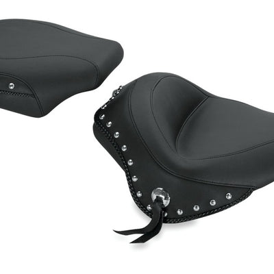 Mustang 11-13 Harley Blackline,12-17 Slim/Slim S Wide Stud Touring Solo Seat w/Studs - Black