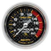 Autometer Carbon Fiber 52mm 1600 PSI Mechanical Nitrous Pressure Gauge