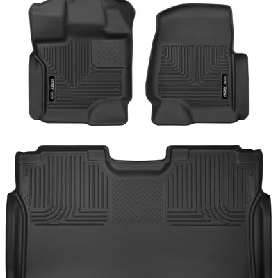 Husky Liners 15-23 Ford F-150 SuperCrew Cab X-Act Contour Front & 2nd Row Seat Floor Liners - Black