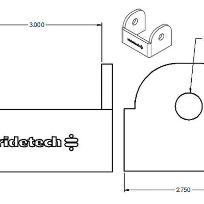Ridetech Large Rod End Bracket for 3in Wide Rod End
