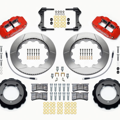 Wilwood Narrow Superlite 4R Front Hat Kit 14.00in Red 66-75 Ford Bronco Dana 30/44 w/Lines