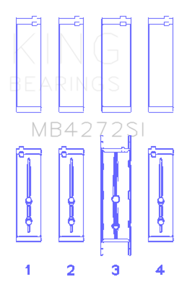 King Engine Bearings Holden Alloytec 175/190 Crankshaft Main Bearing Set