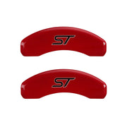 MGP 4 Caliper Covers Engraved Front & Rear No Bolts/St Red Finish Silver Char 2018 Ford Fusion