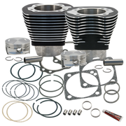 S&S Cycle 84-99 BT 4 1/8in Bore Cylinder & Pistons Kit For S&S V124 Engine - Wrinkle Black