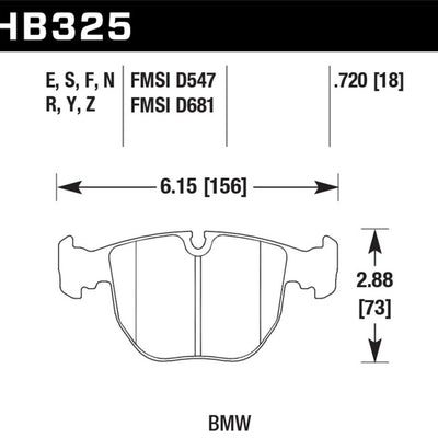 Hawk 04-06 BMW X5 3.0i/4.4i HPS 5.0 Street Front Brake Pads