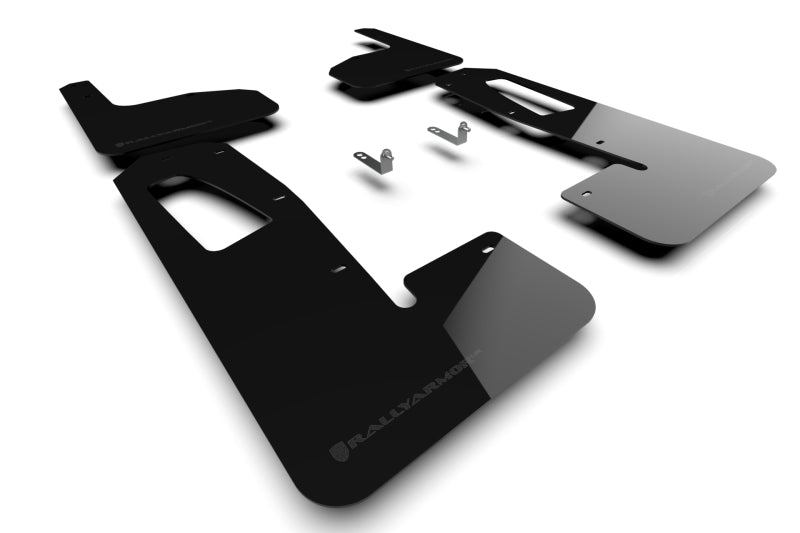Rally Armor 22-25 Rivian R1T Black UR Mud Flap - Metallic Black Logo
