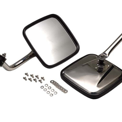 Kentrol 55-86 Jeep CJ Mirror Kit Pair - Polished Silver