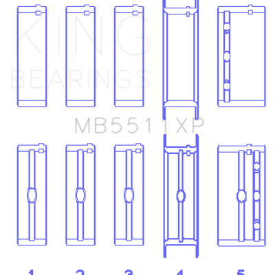 King Engine Bearings General Motors 326 / 350 / 389 / 400 3 Inch Main Bearing Set