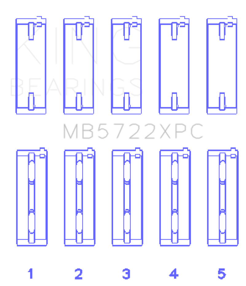 King Engine Bearings Mitsubishi 4B11T EVO X 2007+ (Size 0.25) Coated Performance Main Bearing Set